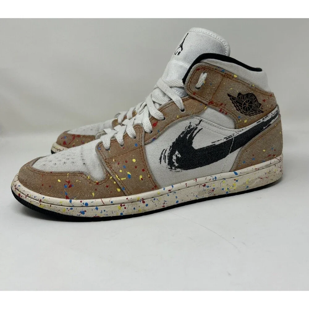 Size 10 - Air Jordan 1 SE Mid Brushstroke Paint Splatter